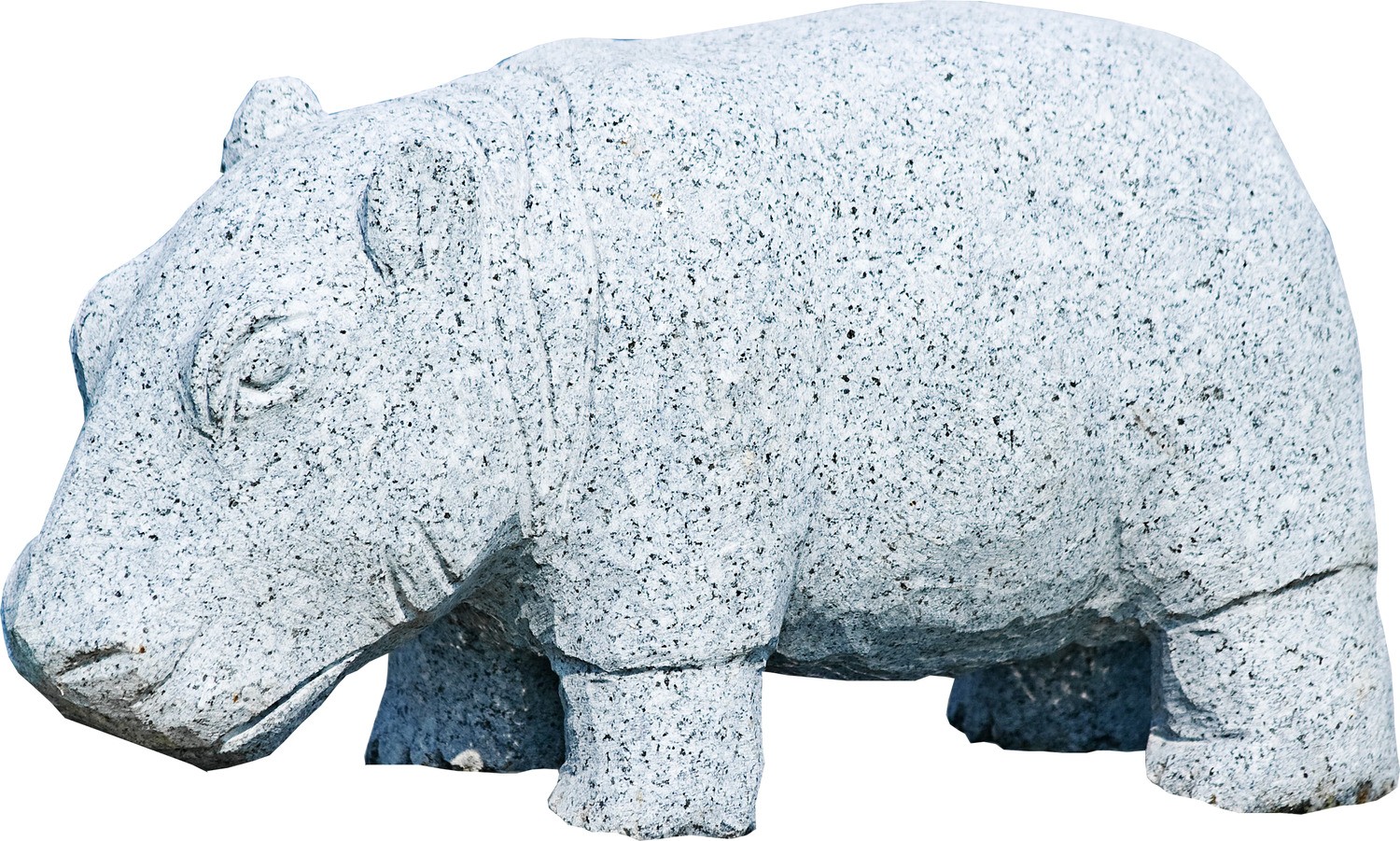 Nilpferd, Länge ca. 20 cm, Granit grau
